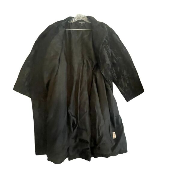 Eileen Fisher Women's Patina Jaquard Open front Coat Stretch, black, plus Sz. 1X - Picture 8 of 16